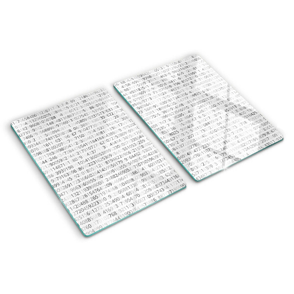 Glas-Schneidebrett mit aufgedruckter Zahlenfolge