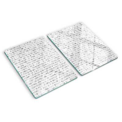 Glas-Schneidebrett mit aufgedruckter Zahlenfolge