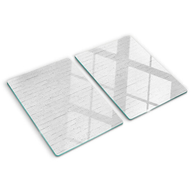 Schneidebrett Glas mit weißer Dielenoptik