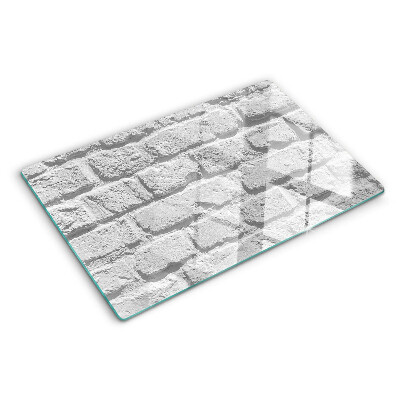 Schneidebrett Glas mit Ziegelmauer-Motiv