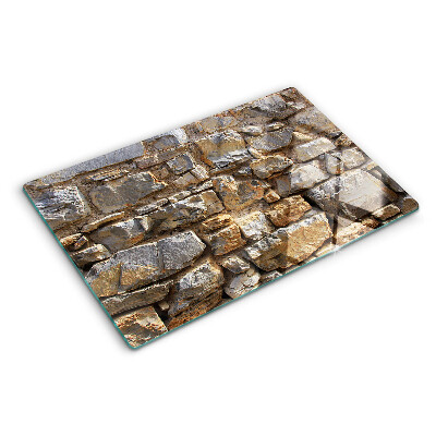 Glas schneidebrett Steinmauer