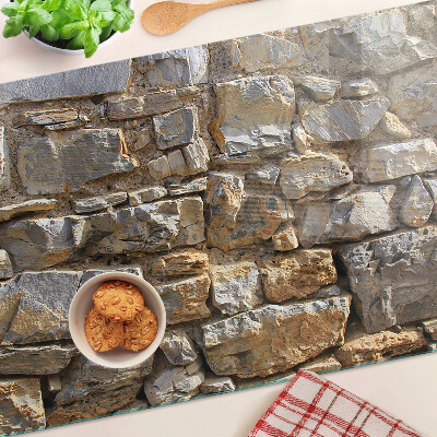 Glas schneidebrett Steinmauer