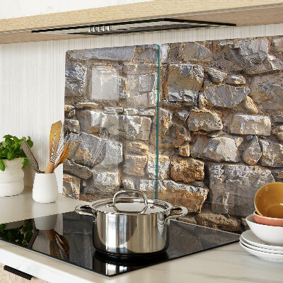 Glas schneidebrett Steinmauer