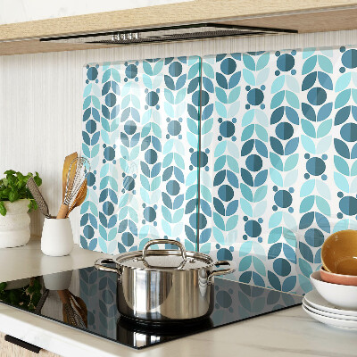 Schneidebrett mit Blattmuster in Blautönen