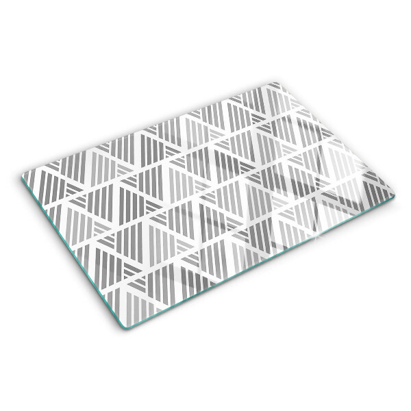 Schneidebrett mit geometrischem Muster in Grautönen