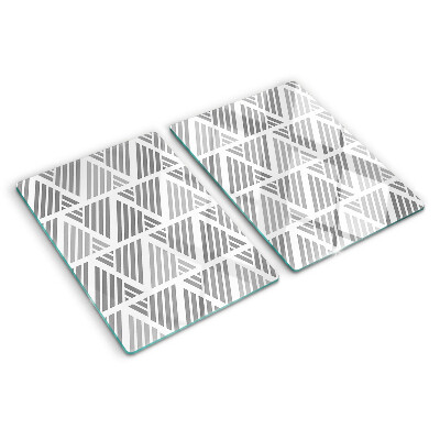 Schneidebrett mit geometrischem Muster in Grautönen