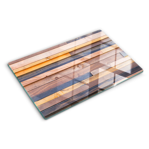 Schneidebrett Glas in Holzoptik