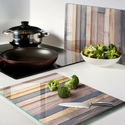 Schneidebrett Glas in Holzoptik