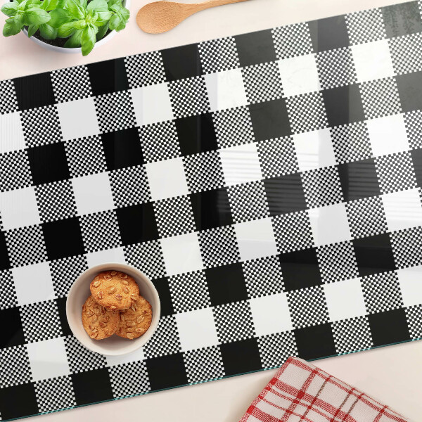 Glas-Schneidebrett mit Karomuster