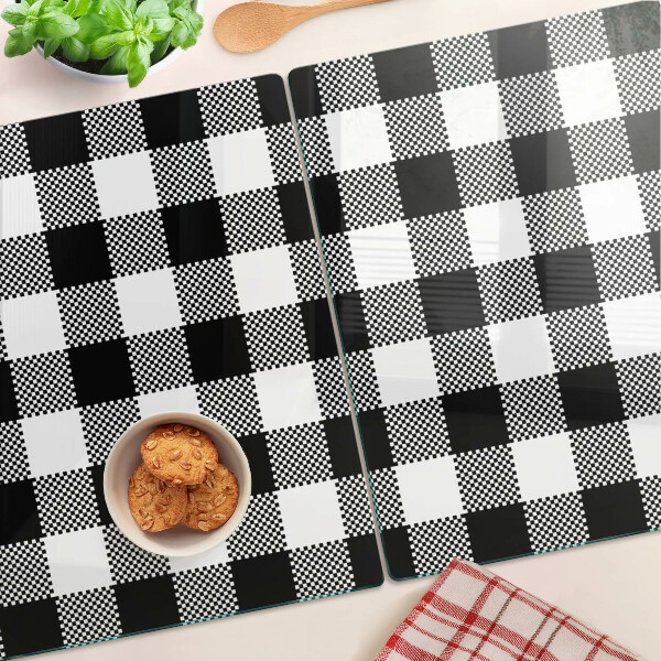 Glas-Schneidebrett mit Karomuster