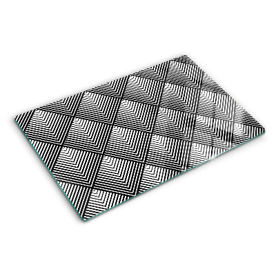 Glas schneidebrett Geometrie in Schwarzweiß