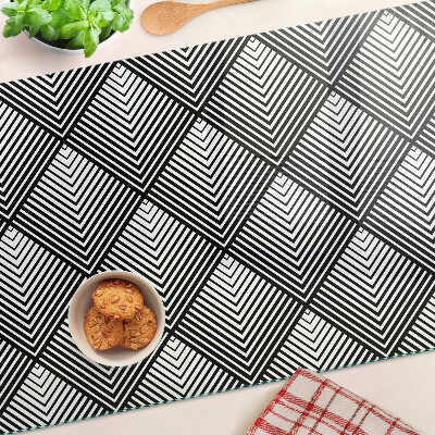 Glas schneidebrett Geometrie in Schwarzweiß