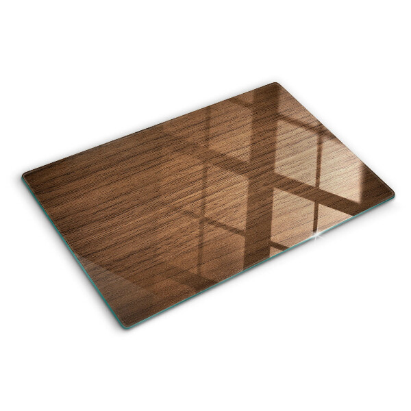 Schneidebrett Glas mit Oberfläche aus Walnussholz