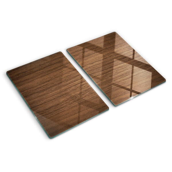 Schneidebrett Glas mit Oberfläche aus Walnussholz