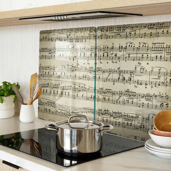 Glas schneidebrett Musikalische Notation