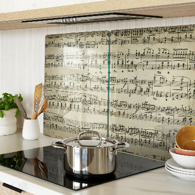 Glas schneidebrett Musikalische Notation