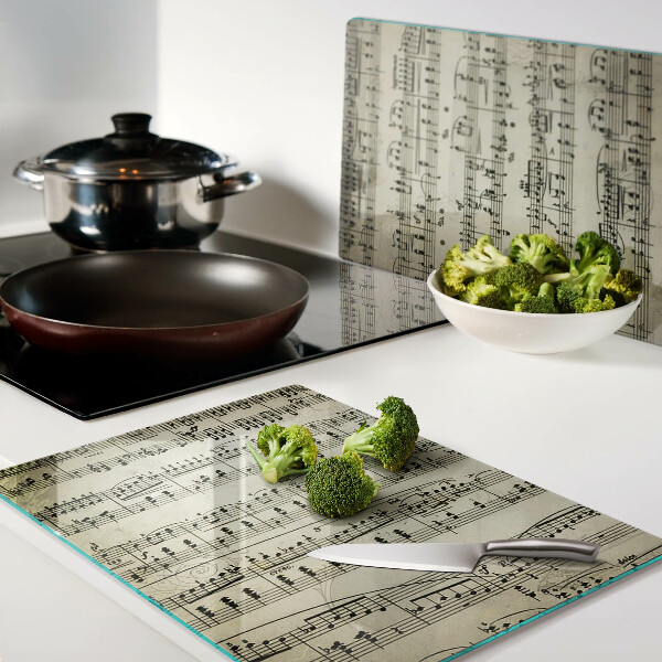 Glas schneidebrett Musikalische Notation