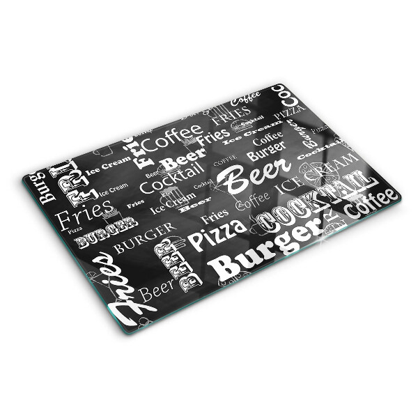 Schneidebrett aus Glas zum Vorbereiten von Speisen und Servieren von Getränken