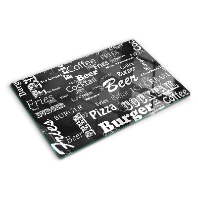 Schneidebrett glas Speisen und Getränke