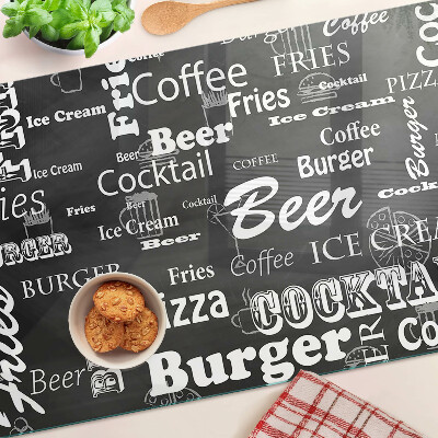 Schneidebrett aus Glas zum Vorbereiten von Speisen und Servieren von Getränken