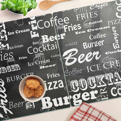 Schneidebrett aus Glas zum Vorbereiten von Speisen und Servieren von Getränken