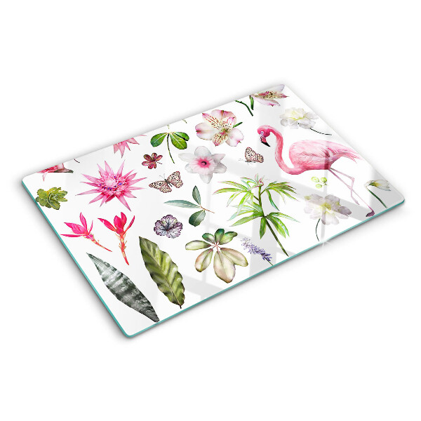 Glas schneidebrett Tropische Blumen- und Vogelkollektion