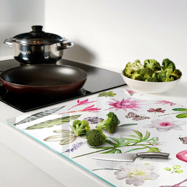 Glas schneidebrett Tropische Blumen- und Vogelkollektion