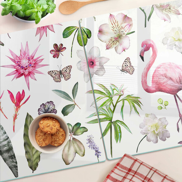 Glas schneidebrett Tropische Blumen- und Vogelkollektion