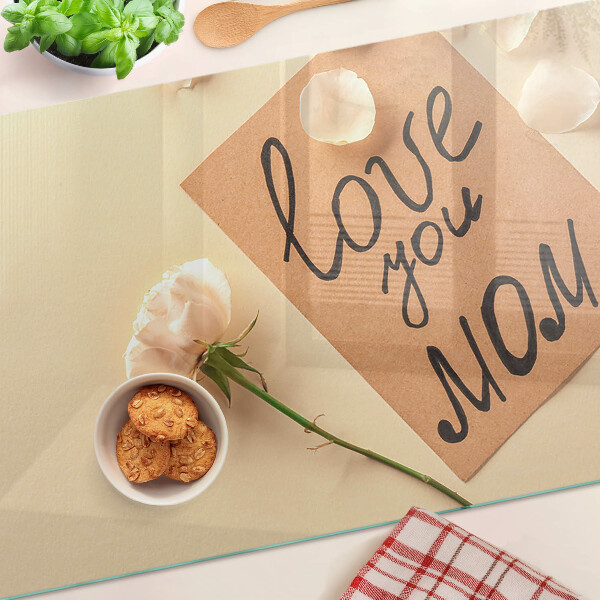 Schneidebrett mit Motiv 'Liebe und Blumen'