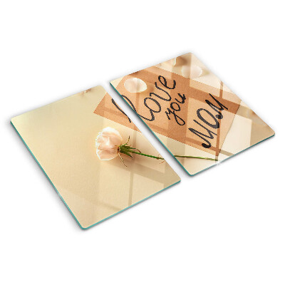 Schneidebrett mit Motiv 'Liebe und Blumen'