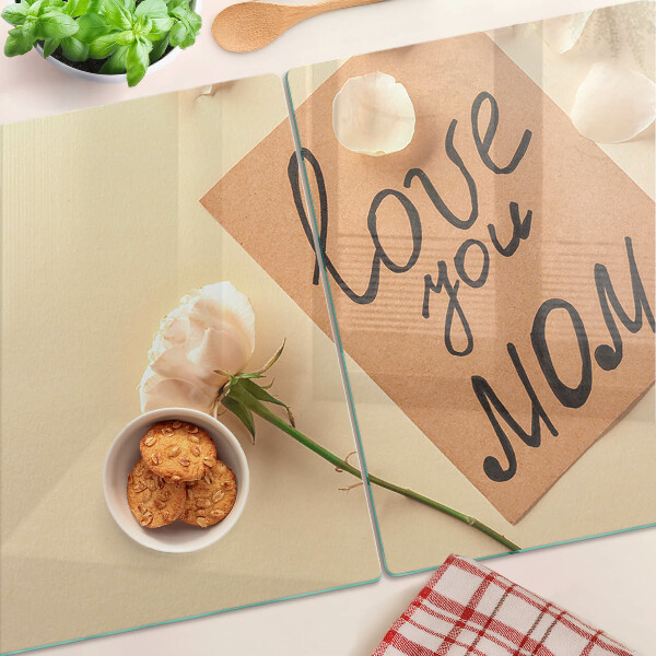 Schneidebrett mit Motiv 'Liebe und Blumen'