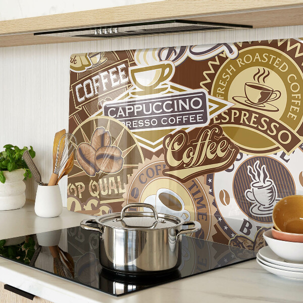 Schneidebrett glas Kaffee und Espresso