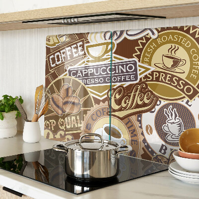 Schneidebrett glas Kaffee und Espresso