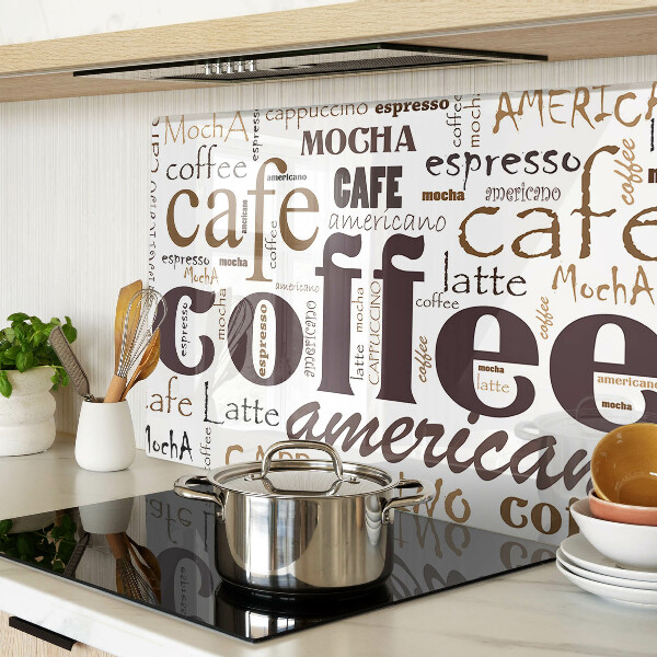 Schneidebrett mit Motiv rund um Kaffee und Kaffeegetränke