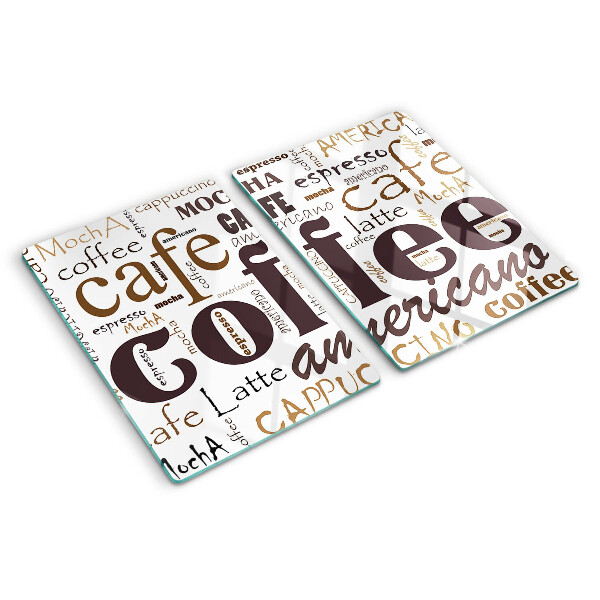 Schneidebrett mit Motiv rund um Kaffee und Kaffeegetränke