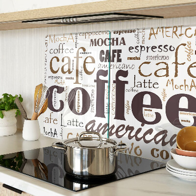 Schneidebrett mit Motiv rund um Kaffee und Kaffeegetränke