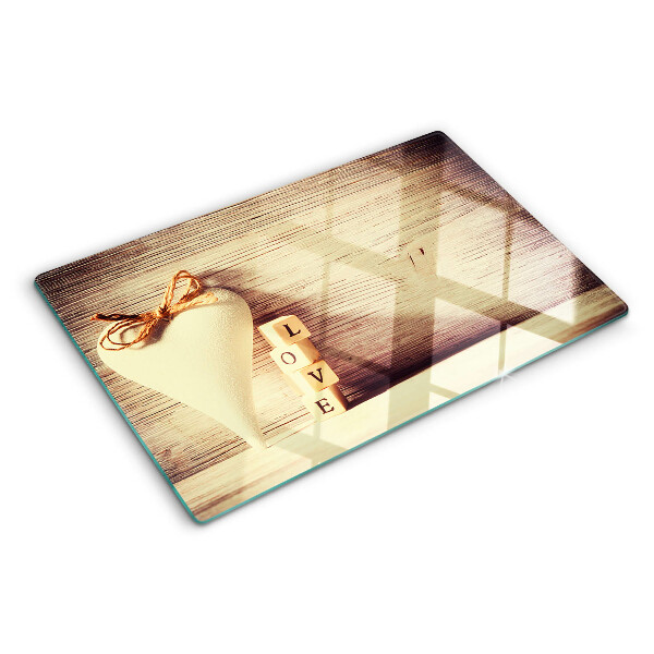 Glas schneidebrett Liebe und Herz