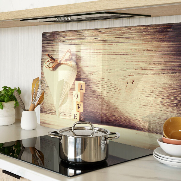 Glas schneidebrett Liebe und Herz