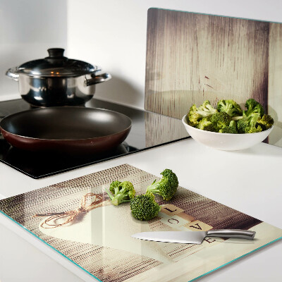 Glas schneidebrett Liebe und Herz