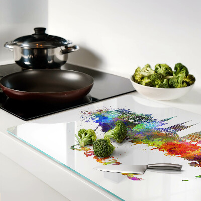 Schneidebrett mit Danzig-Motiv in Aquarellfarben