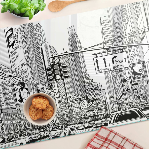 Schneidebrett New York im Comic-Stil