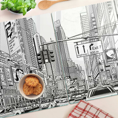 Schneidebrett New York im Comic-Stil