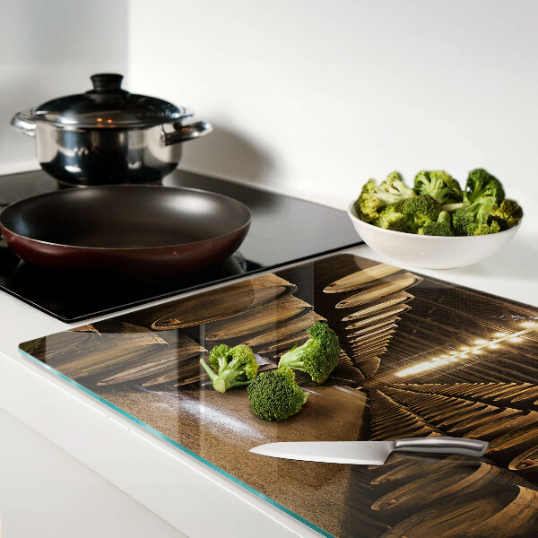 Glas Schneidebrett mit Motiv einer Innenansicht eines Weinguts mit Fässern