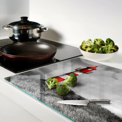 Schneidebrett Ein Leuchtturm in der Landschaft