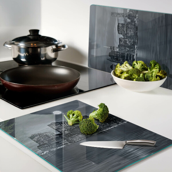 Schneidebrett glas Panorama der nächtlichen Stadt