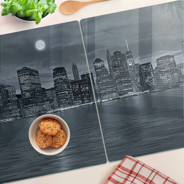 Schneidebrett glas Panorama der nächtlichen Stadt