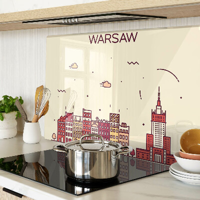 Schneidebrett glas Warschauer Mietshäuser und der Kulturpalast