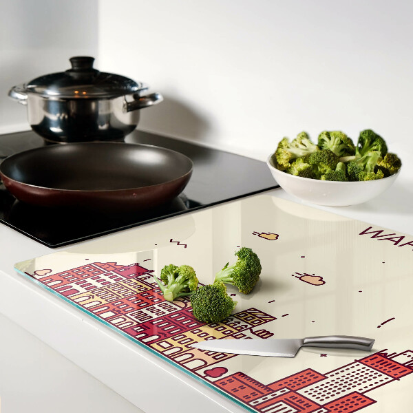 Schneidebrett glas Warschauer Mietshäuser und der Kulturpalast