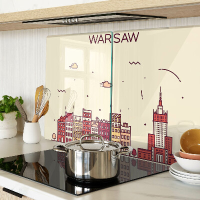 Schneidebrett glas Warschauer Mietshäuser und der Kulturpalast