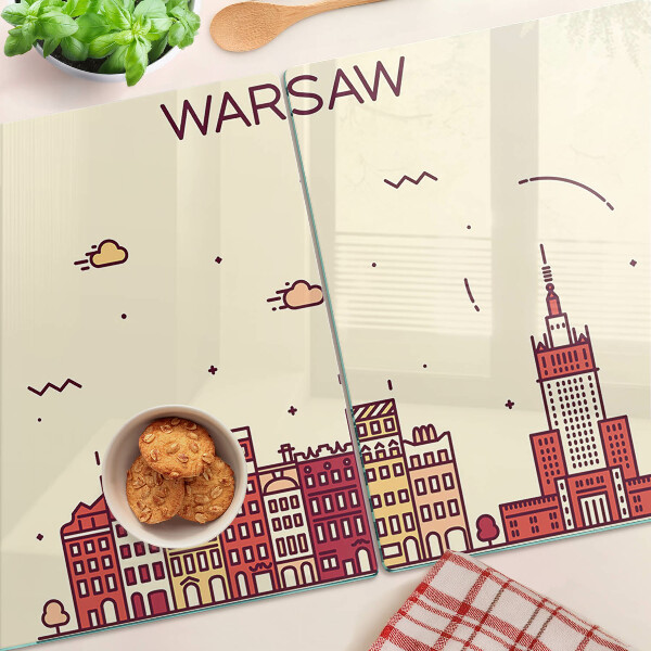 Schneidebrett glas Warschauer Mietshäuser und der Kulturpalast